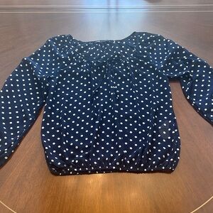 Oodji Navy Polka Dot Women's Top, long sleeve, size 38/Medium